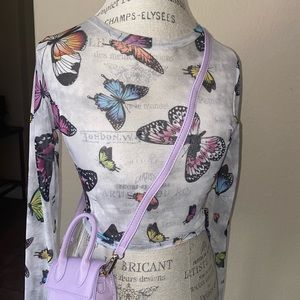Butterfly mesh crop top - size L